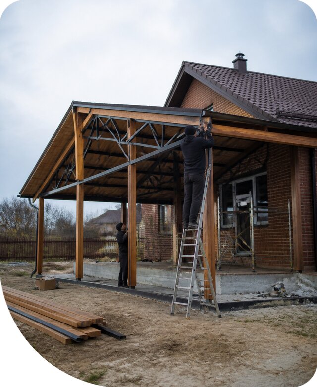 Пристройка навеса к дому и участку в Балакове под ключ