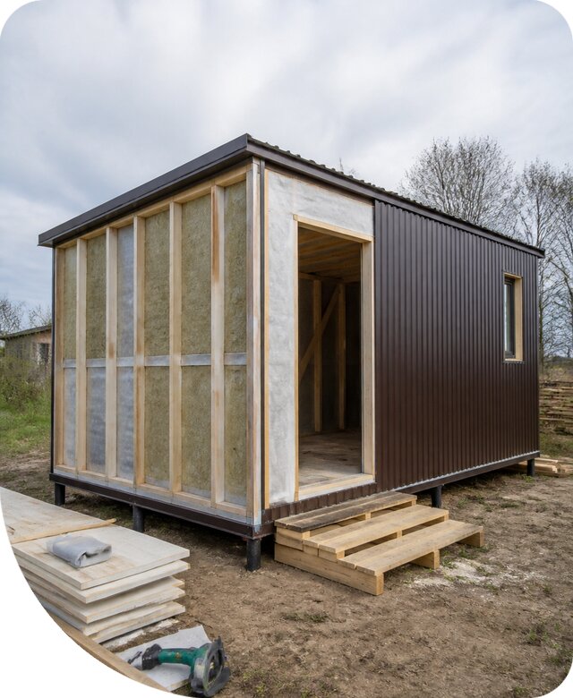 Утепленная бытовка в Балакове для дачи и строительства под ключ